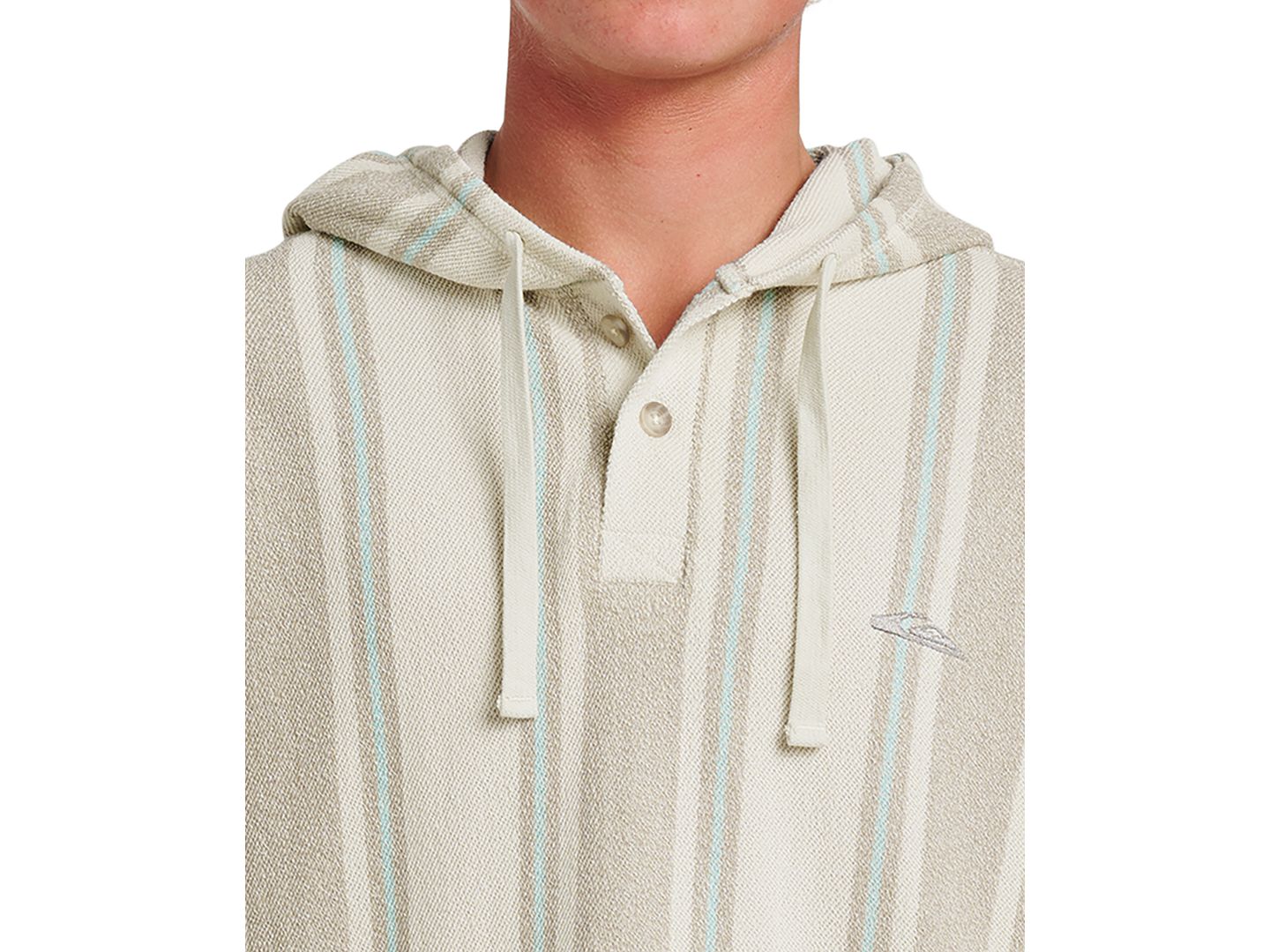 Мужское худи Quiksilver Playa Henley Placket Regular-Fit, цвет: Серебряный берёзовый — фото 2