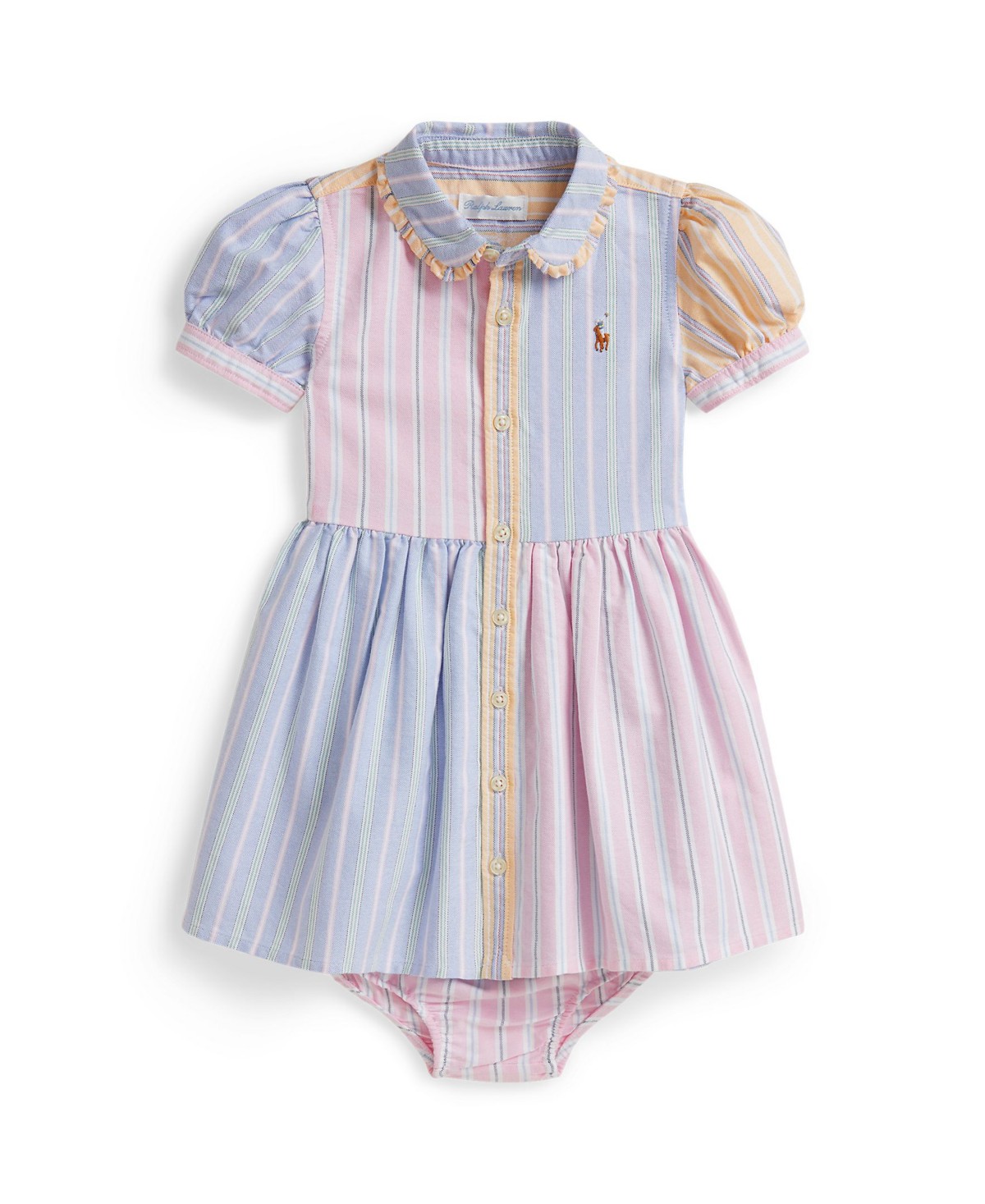 Polo Ralph Lauren Baby Girls' Striped Fun Shirt Dress and Bloomers — фото 1