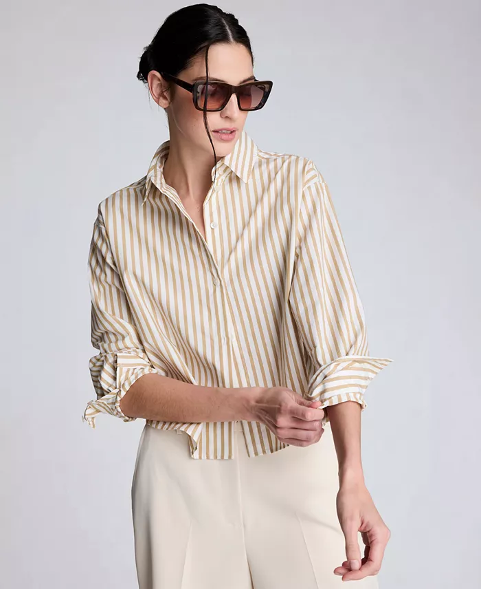 Women's Button-Front Cropped Shirt - thumbnail 8