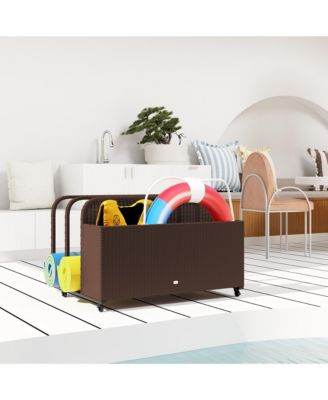 Wicker Pool Float Storage Organizer, Pool Float Holder,