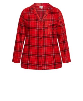 Women's Fleece Check Sleep Top