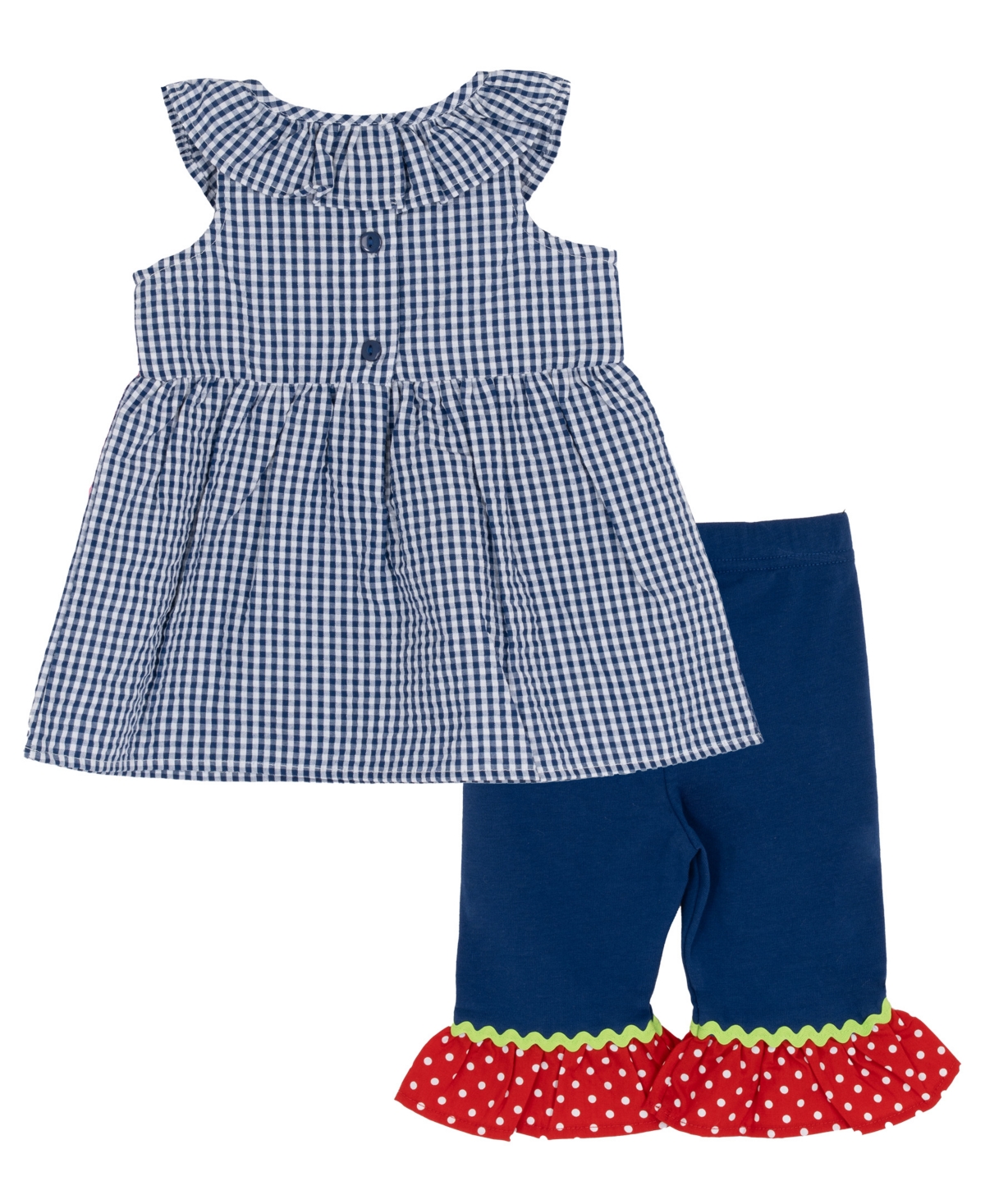 Rare Editions Baby Girls' Seersucker Sleeveless Top and Capri Pants, 2-Piece Set