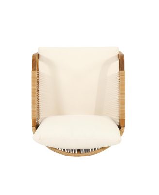 Acacia & Wicker Outdoor Club Chairs - Brown/Beige