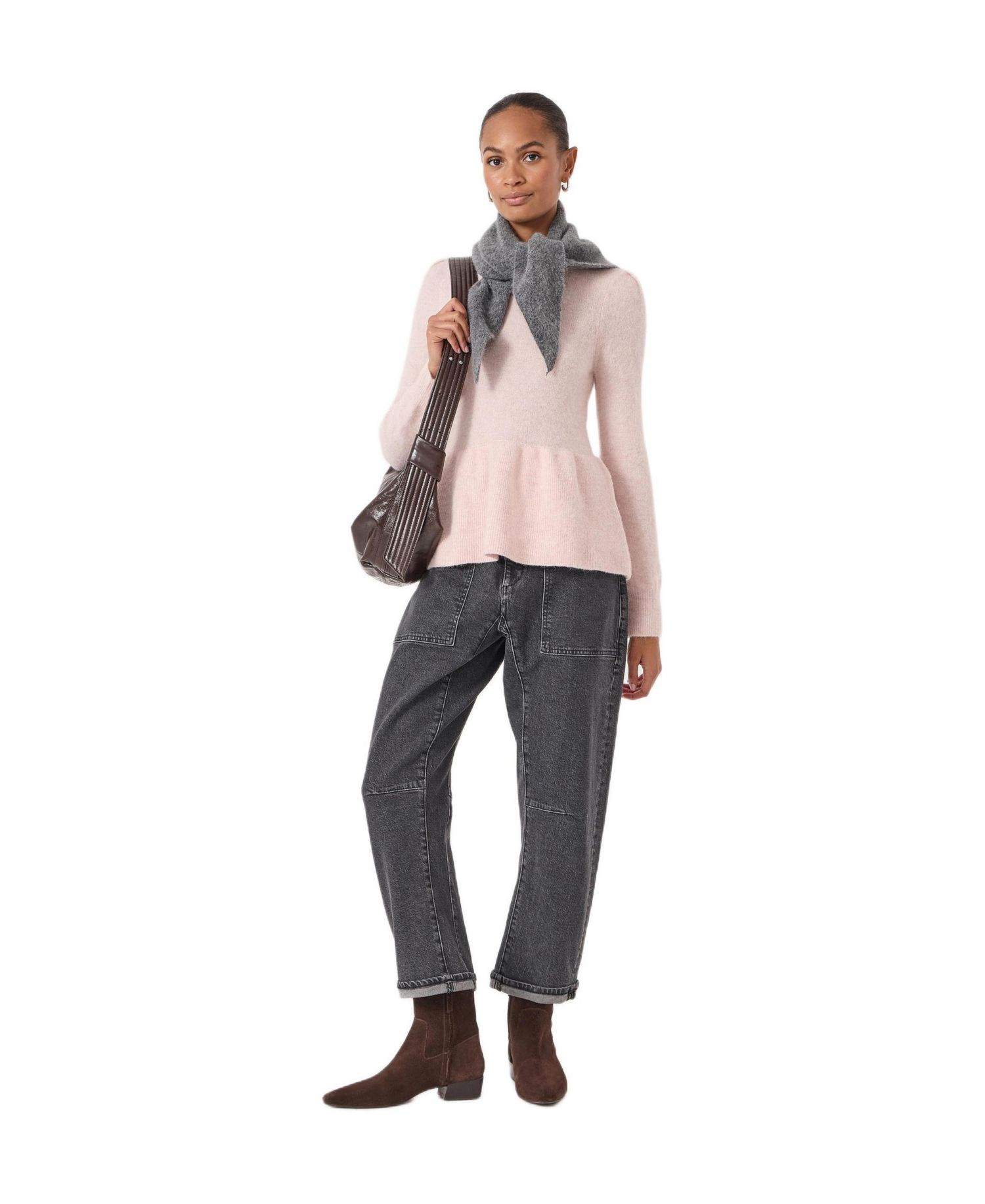 Women's Wool Blend Peplum Top