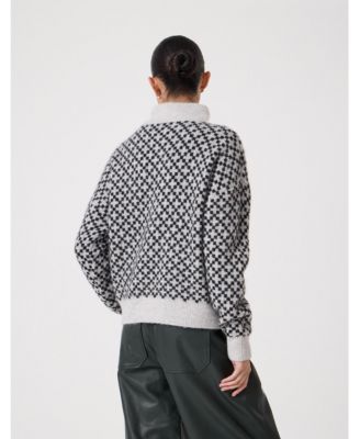 Women's Juno Quarter Zip Mono Jacquard Jumper