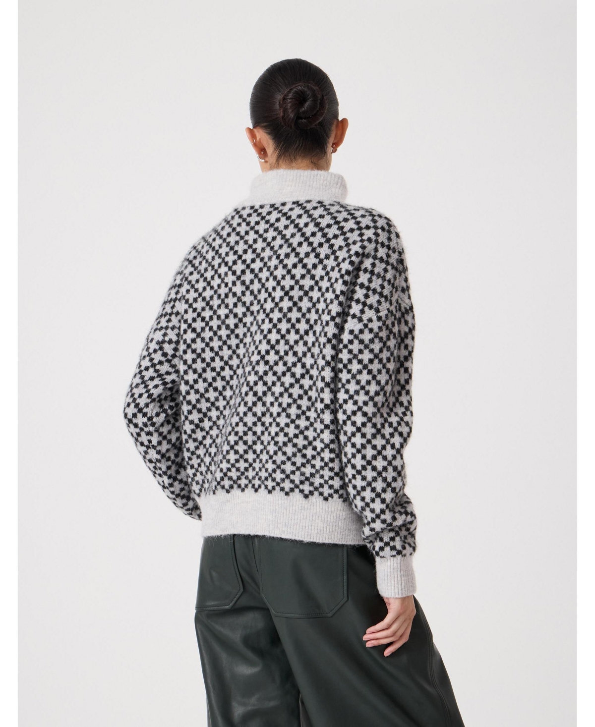 Hush Women's Juno Quarter Zip Mono Jacquard Jumper