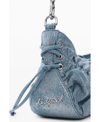Women's Small ruched denim bag