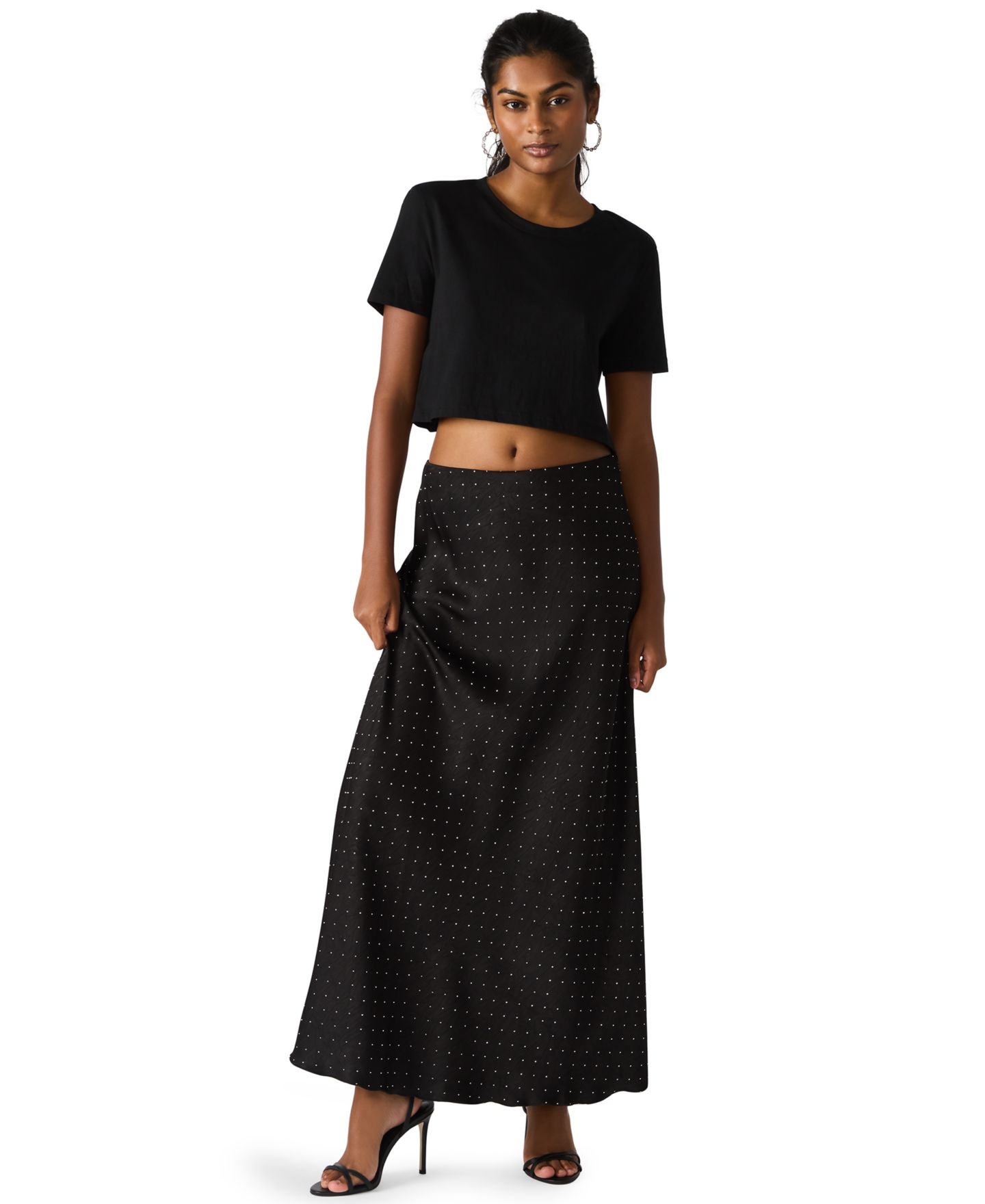 Женская юбка Steve Madden Jeanie A-Line Maxi, цвет: Чёрный — фото 1