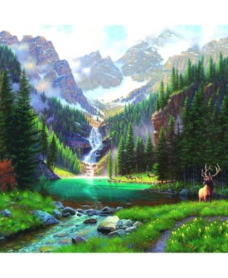 Elk at the Waterfall 1000 piece Jigsaw Puzzle for Adults
