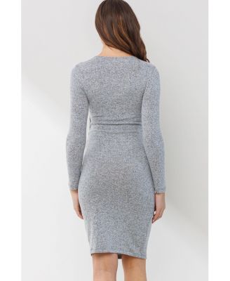 Maternity Long Sleeve Bodycon Nursing Dress