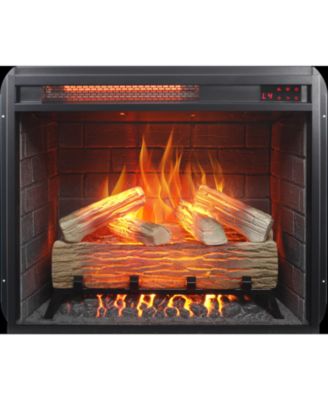 23 inch Infrared heating electric fireplace insert, with log set & realistic flame, remote control with timer, overheating protection