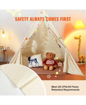 Kids Play Tent with Durable Frame Soft Mat and Decorative Accessories for Indoor and Outdoor Play
