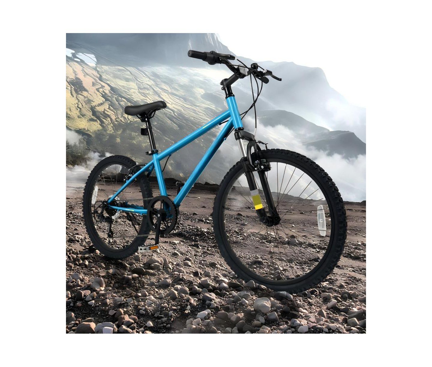 Детская игрушка HONGGE 20 Inch Kids Mountain Bike with Front Suspension Fork and Six-Speed Drivetrain, Ages 8+, цвет: Синий — фото 4