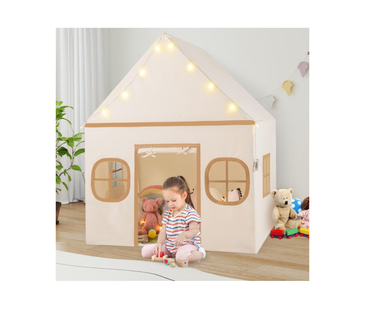 Детские игрушки HONGGE Star Lights 3-Piece Play Tent, Ages 3+, цвет: Кофейный — фото 2