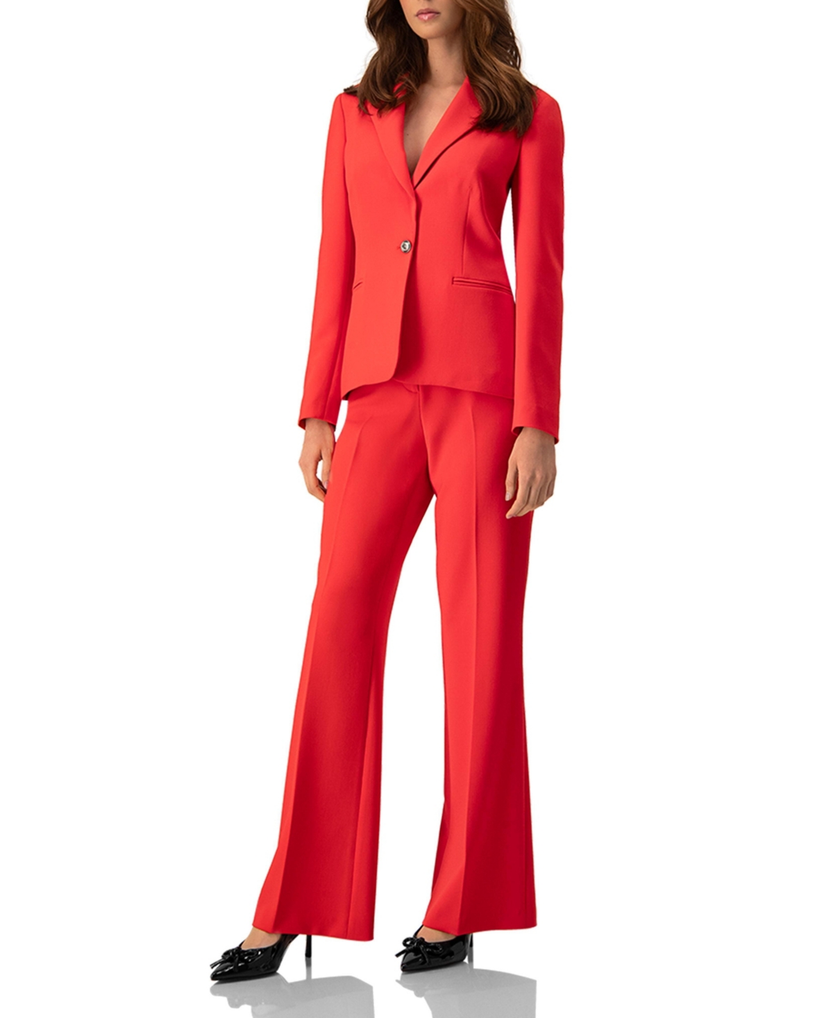 Ivonne Women's Single-Button Blazer Vibrant Red
