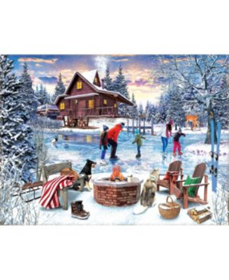 Fireside Skaters 1000 piece Jigsaw Puzzle for Adults Christmas