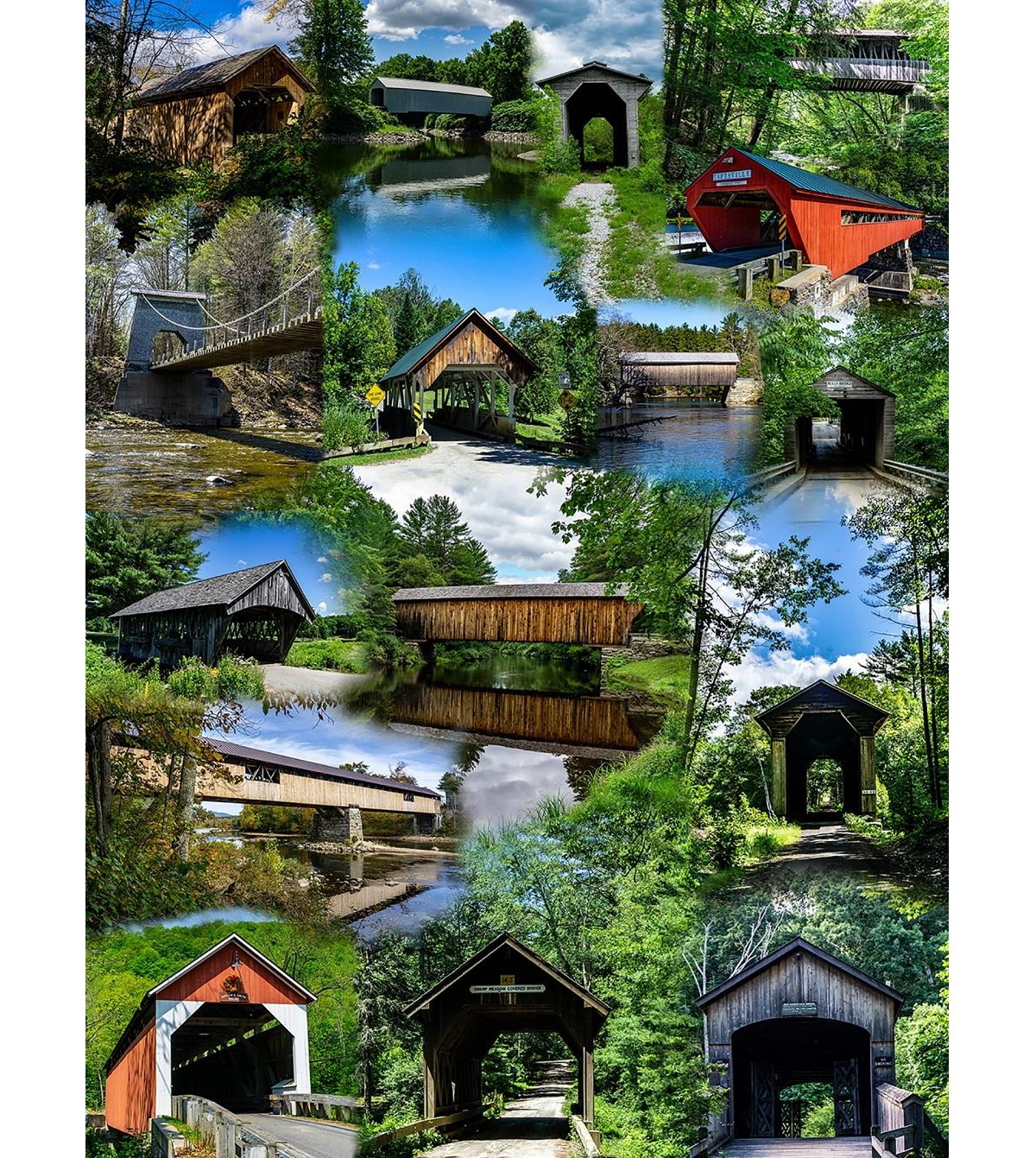 SunsOut Covered Bridges of New England 1000 piece Jigsaw Puzzle for Adults