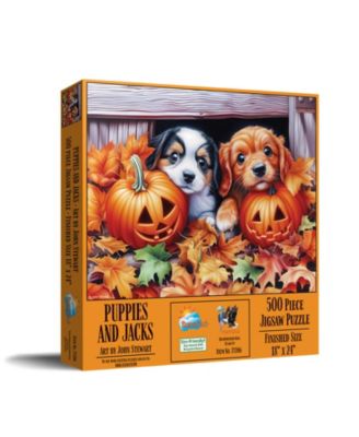 Puppies and Jacks 500 piece Jigsaw Puzzle for Adults Halloween