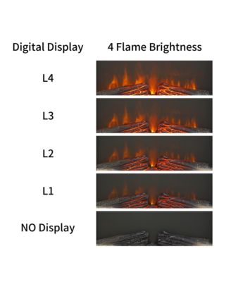 23 inch electric fireplace insert, ultra thin heater with log set & realistic flame, remote control with timer, overheating protection