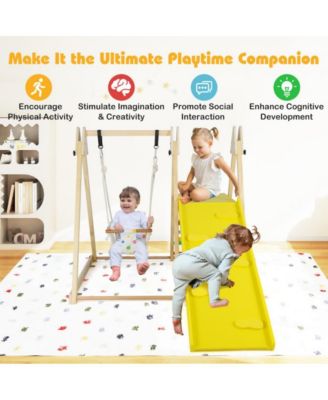 4 in 1 Indoor Jungle Gym with Baby Swing and Ramp