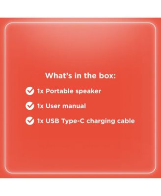 80W IPX5 Splashproof Powerful Portable Bluetooth Speaker Black & Orange with TWS for Pairing