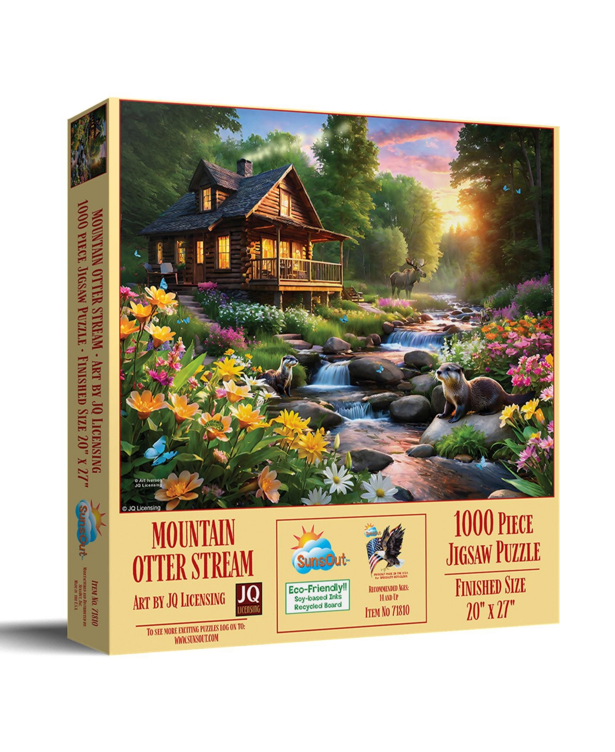 SunsOut Mountain Otter Stream 1000 piece Jigsaw Puzzle for Adults
