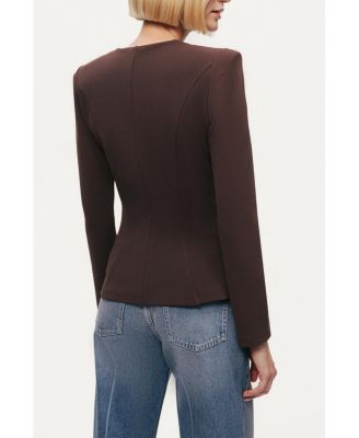 Women's Zip-Front Structured Top