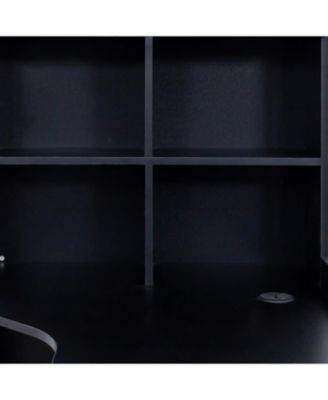  L-Shaped Computer Desk with Drawers and Hutch