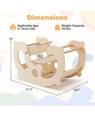 2-in-1 Rocking Horse Arch for Kids with Rocker Arch Climber Comfortable Backrest