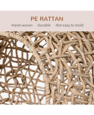 20.5 Inch Beige Woven Banana Leaf Elevated Cat Bed