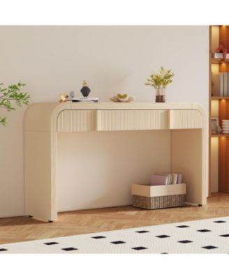 Modern Rounded Console Table with 2 Drawers