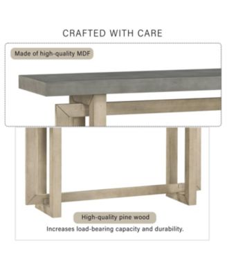 Contemporary Console Table with Wood Top, Extra Long Entryway Table for Entryway, Hallway, Living Room, Foyer, Corridor