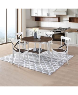 2 Pieces Set Dining Side Chair Rustic Modern Farmhouse Design Retro Design With Metal X Design