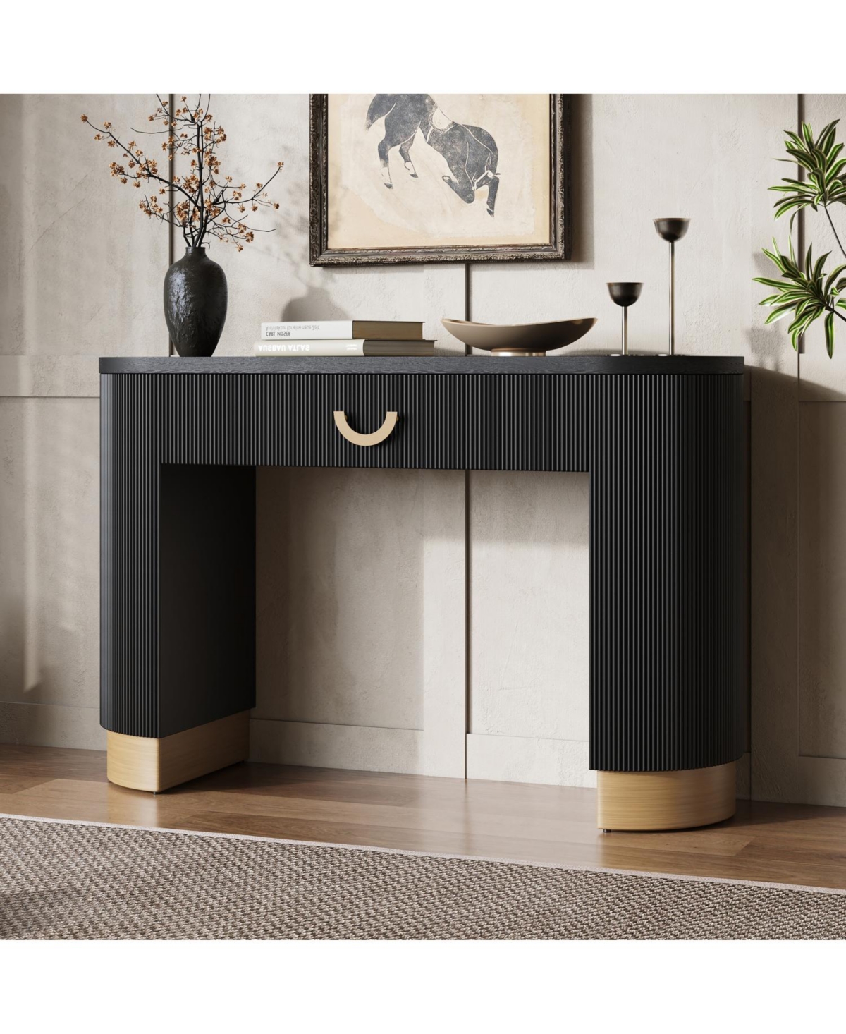 Streamdale Furniture Ribbed Console Table with Drawer