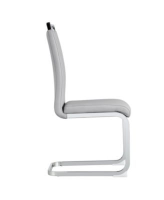 PU Leather Dining Chairs Chrome Legs