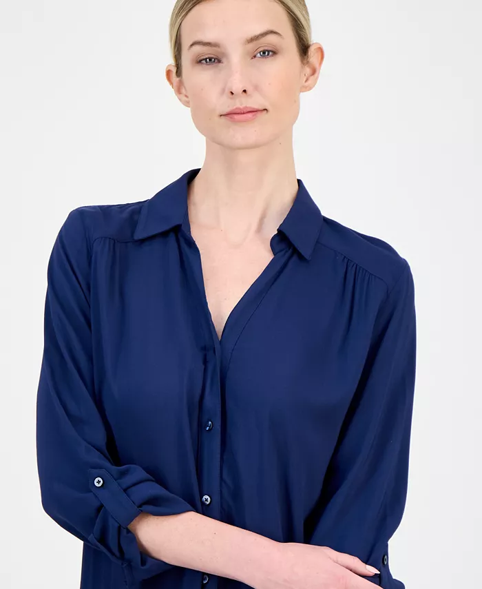 Women's Roll-Tab Button-Down Tunic - thumbnail 6