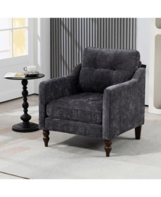 Accent Chenille Chair w/ USB Ergonomic Back Storage