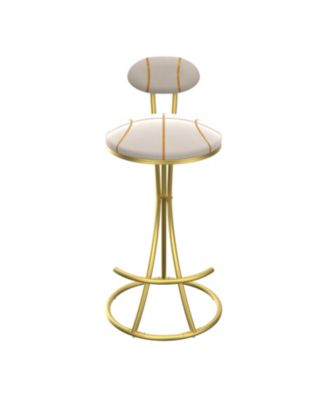  Stripe Velvet Bar Stools Set of 2