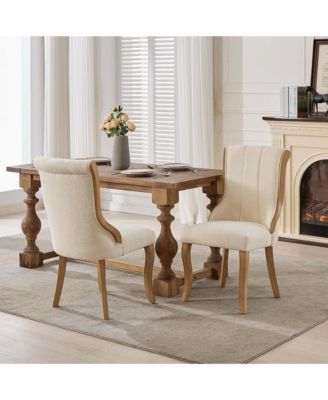 Snow Velvet Dining Chairs, Beige, Set of 2