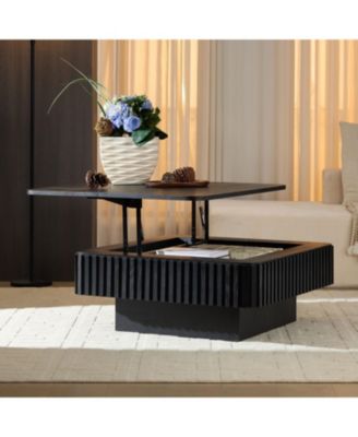 Streamdale Modern Lift Top Coffee Table with Hidden Storage - Black