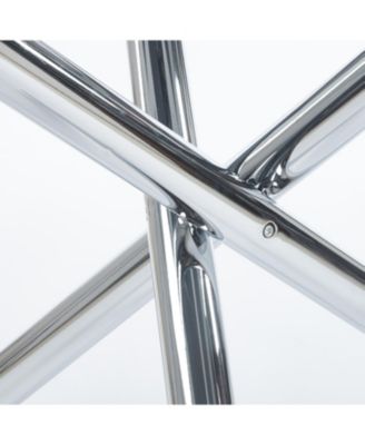  Chrome Glass Dining Table - Modern Kitchen/Living Room Table 110cm