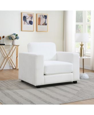 Oversized Chenille Accent Chair, Washable Cover