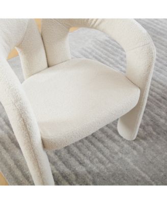 Streamdale Velvet Accent/Dining Chair Set of 2 (Beige Teddy)