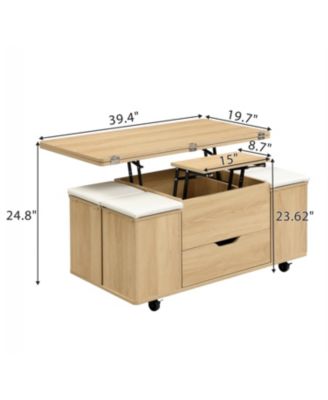 + 5-Piece + Wood + Lift-Top with Storage & Casters + Coffee Table Set