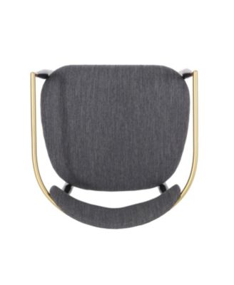 Modern Gold Accent Upholstered Dining Chairs (Set of 2)