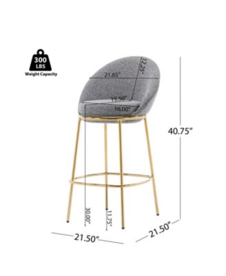  Celano Gold & Gray Upholstered Barstools (Set of 2 )