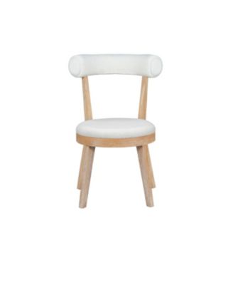 Set of 2 Modern Upholstered Dining Chairs, Rubberwood