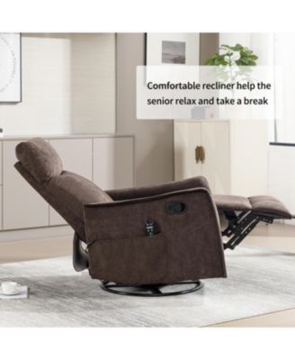 + 1 Pc. + Fabric + Heat Massage, Swivel + Rocker Recliner Chair