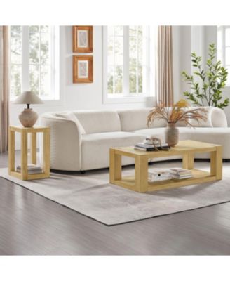 + 2-Piece Set + Wood + Modern 2-Tier Design + Coffee Table