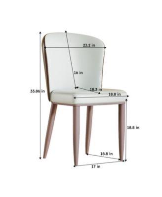 Modern Dining Chairs, Carbon Steel Legs (Set of 2)